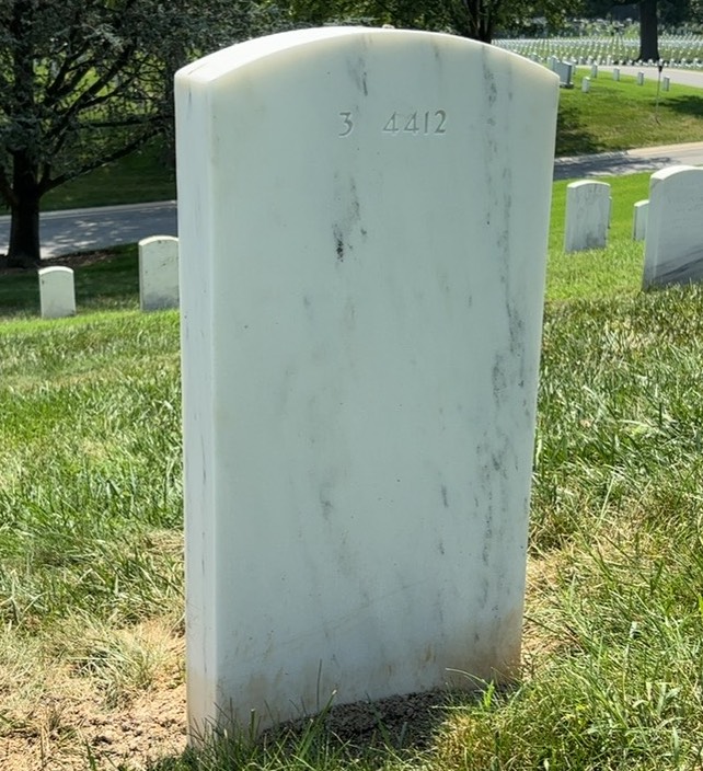 Back of headstone — Mark Samuel Pennington