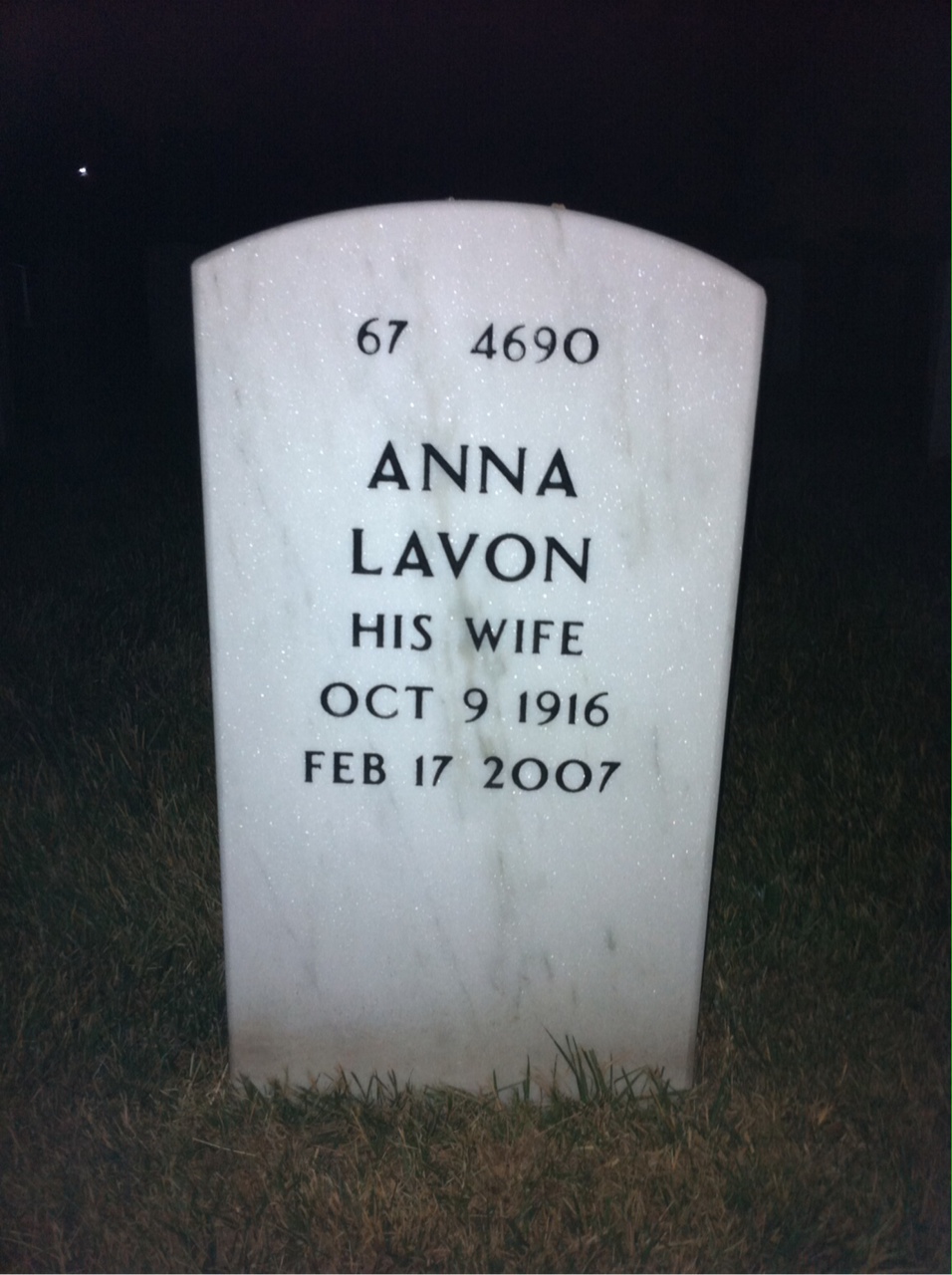 Back of headstone — William Gentry