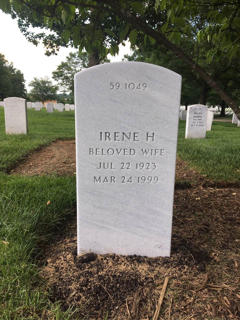 Back of headstone — Arnold Ayers