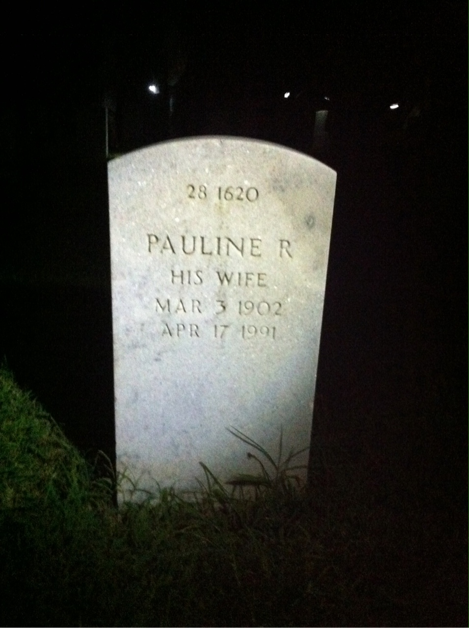 Back of headstone — William Wallace