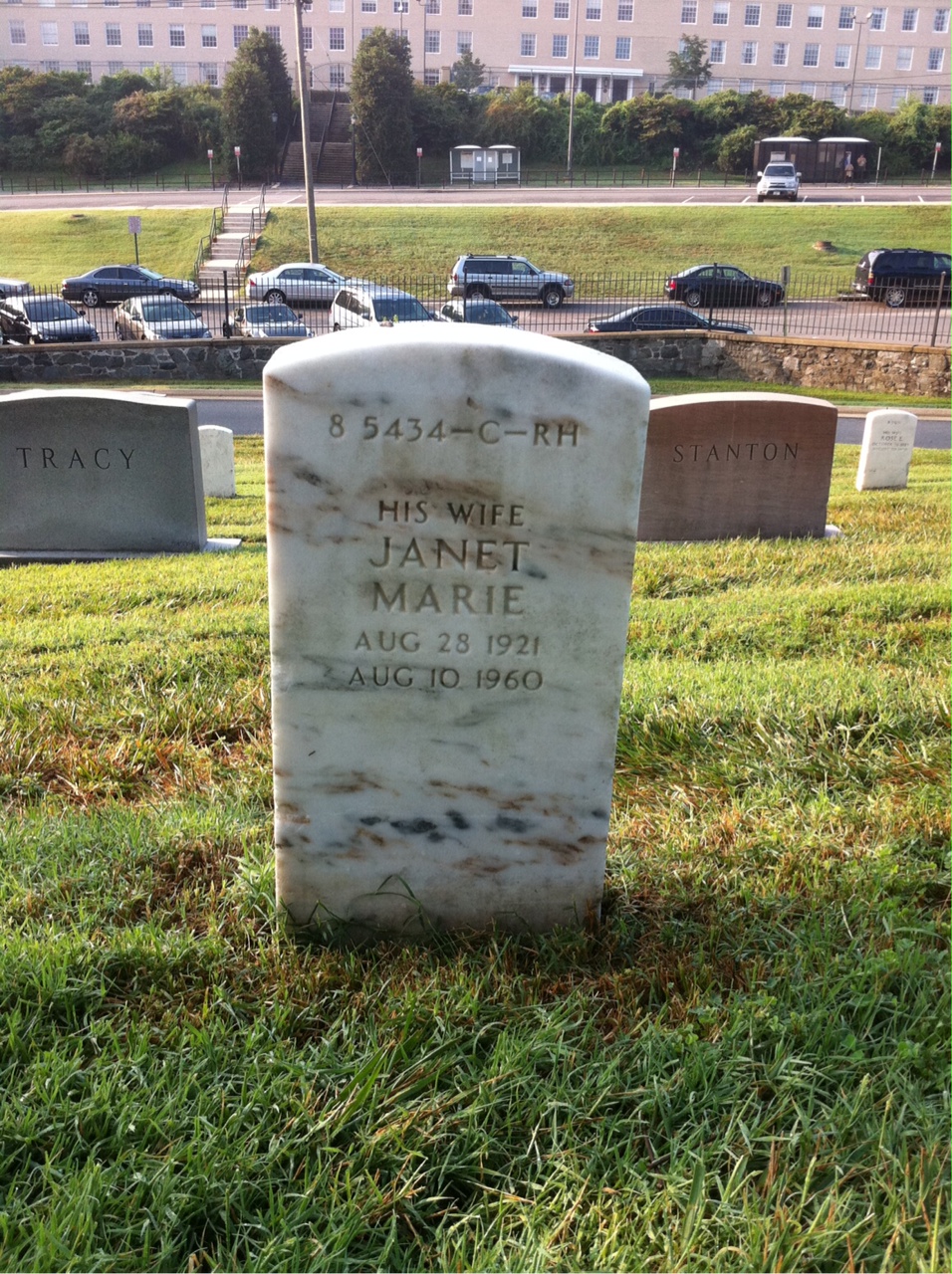 Back of headstone — Janet Beeler