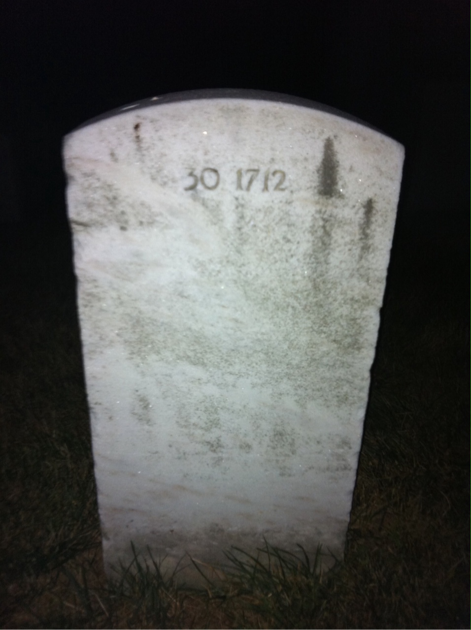 Back of headstone — Ralston Adams