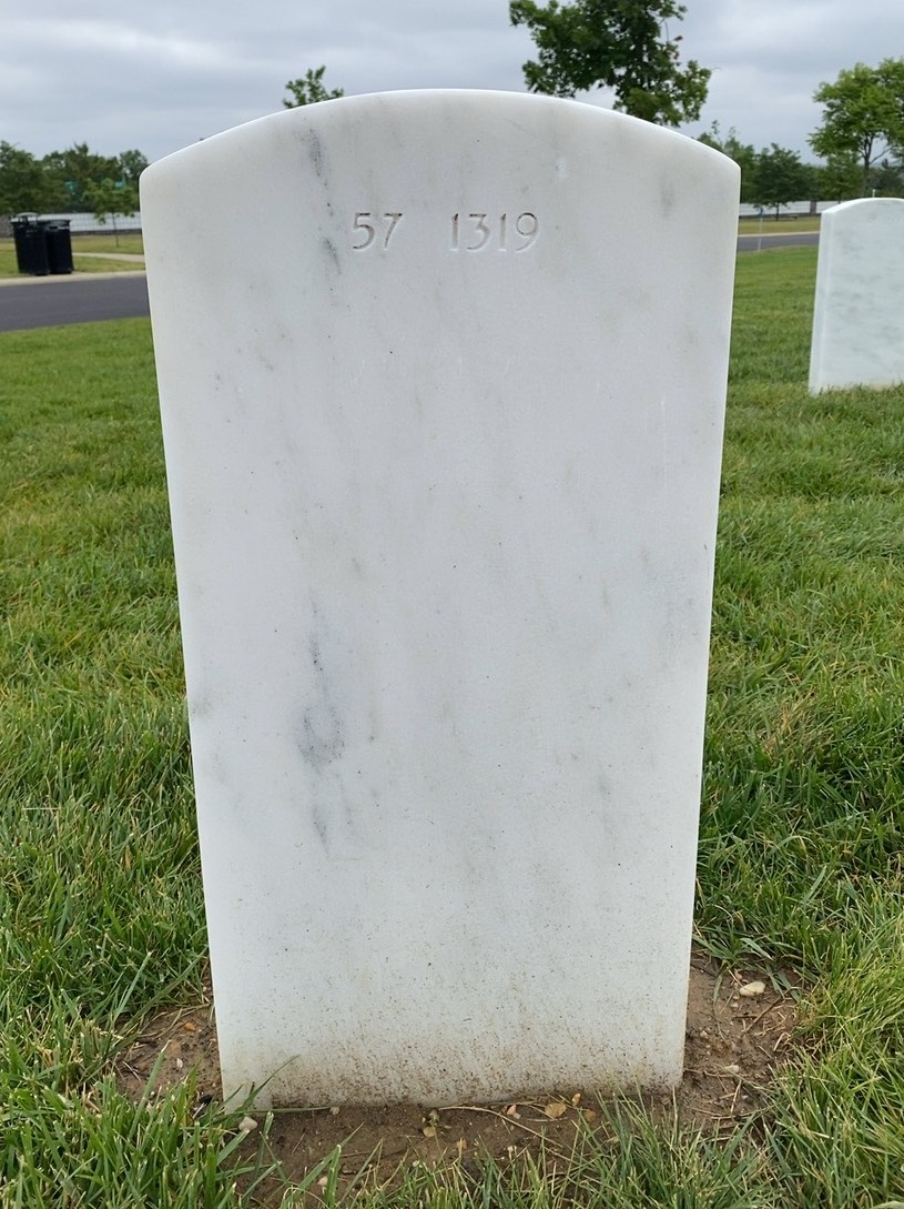 Back of headstone — Harold Arledge