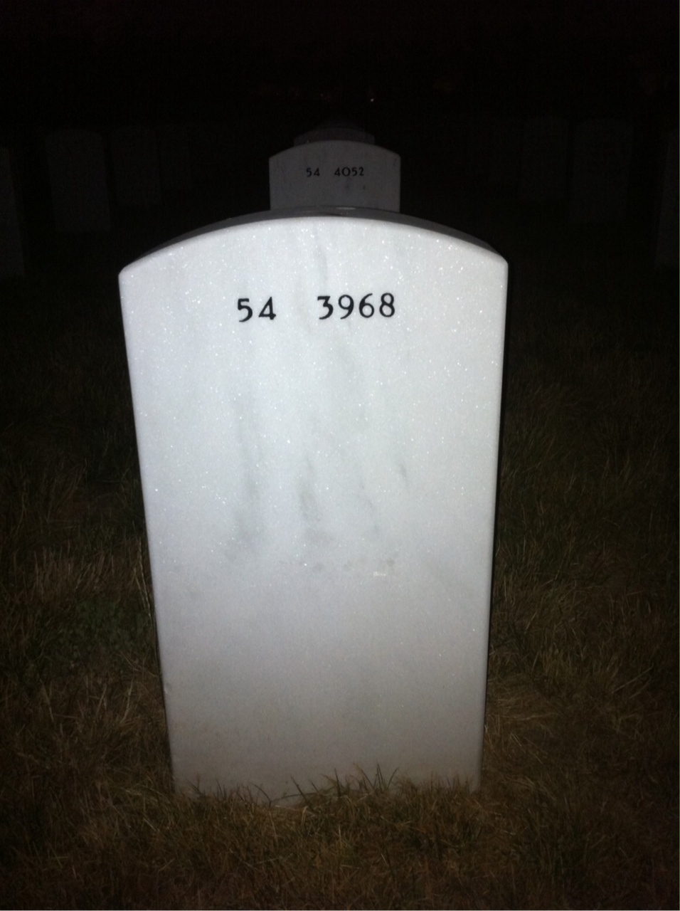 Back of headstone — Arthur Le Blanc