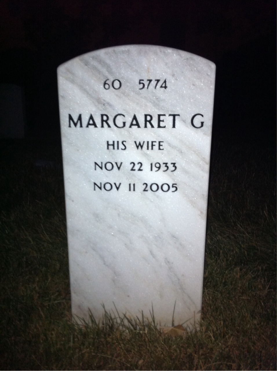 Back of headstone — Ronald Bartell
