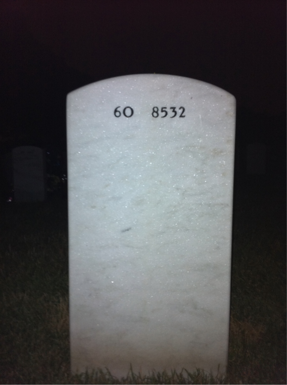 Back of headstone — Mickel Garrigus