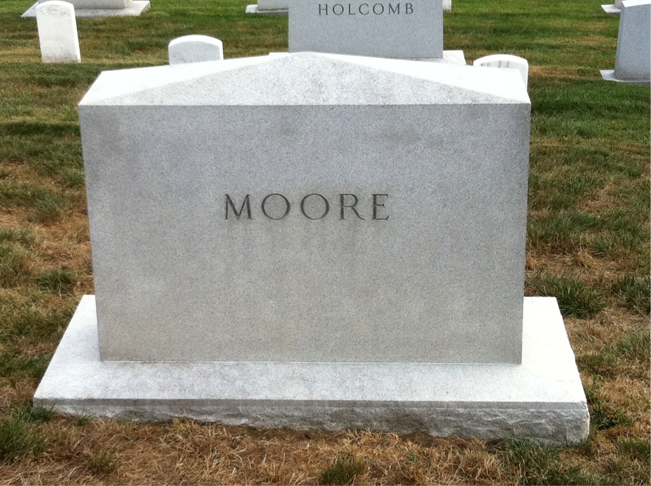 Back of headstone — Zenobia Moore