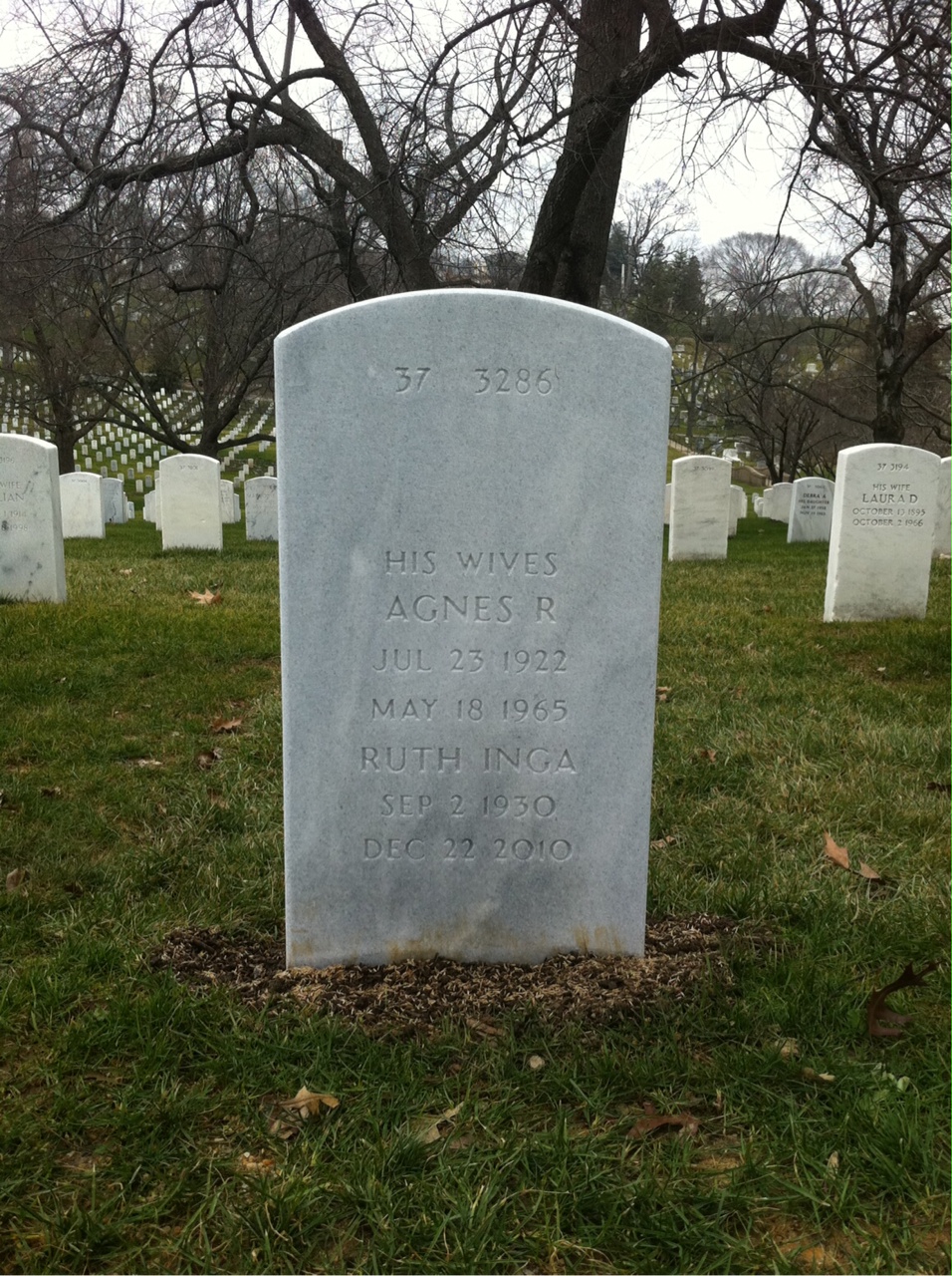 Back of headstone — Agnes Mayfield