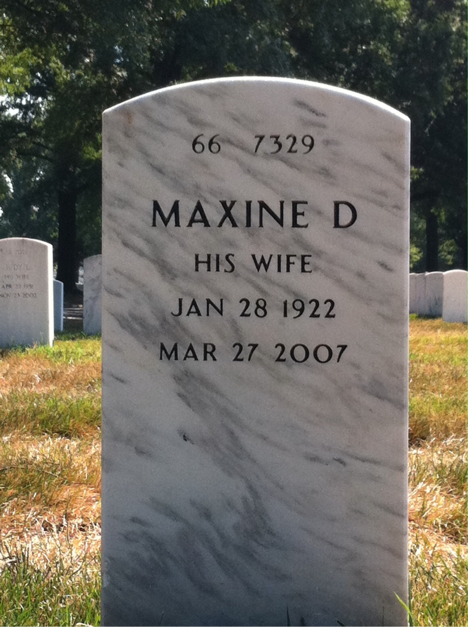 Back of headstone — Alfred Bonniwell