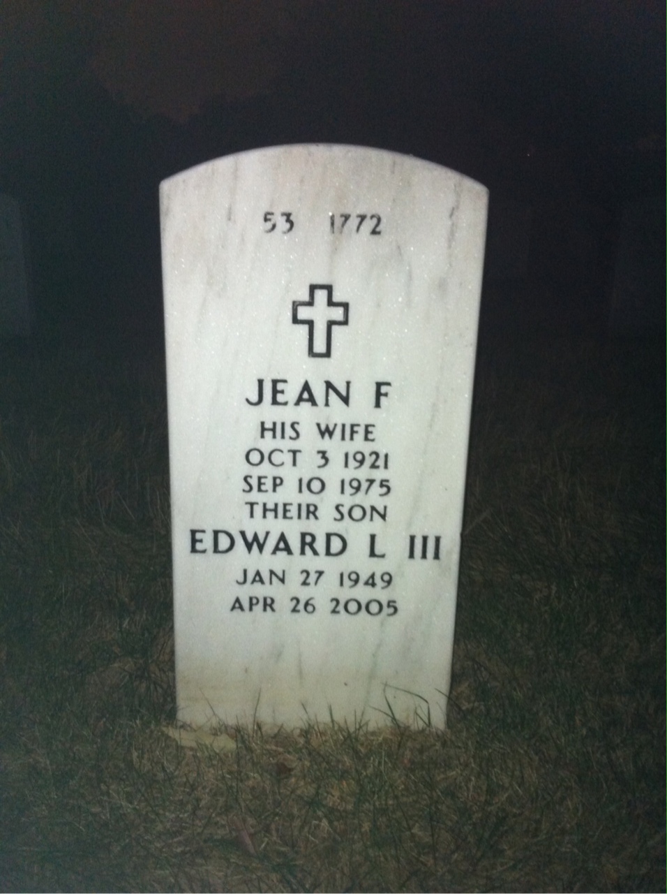 Back of headstone — Edward Sheley