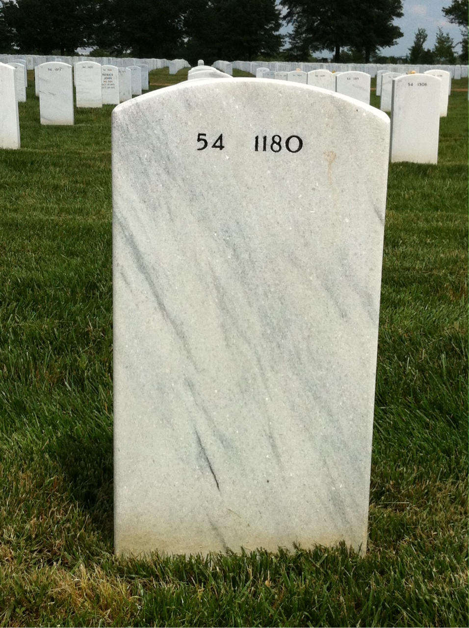 Back of headstone — David Tryon