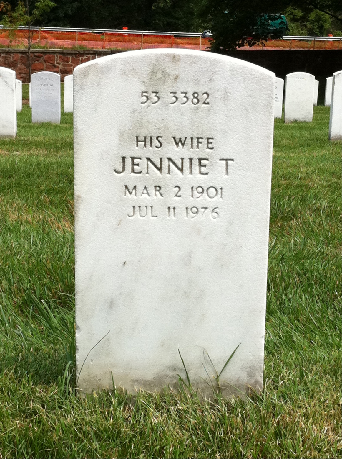 Back of headstone — Robert Ivey Cook