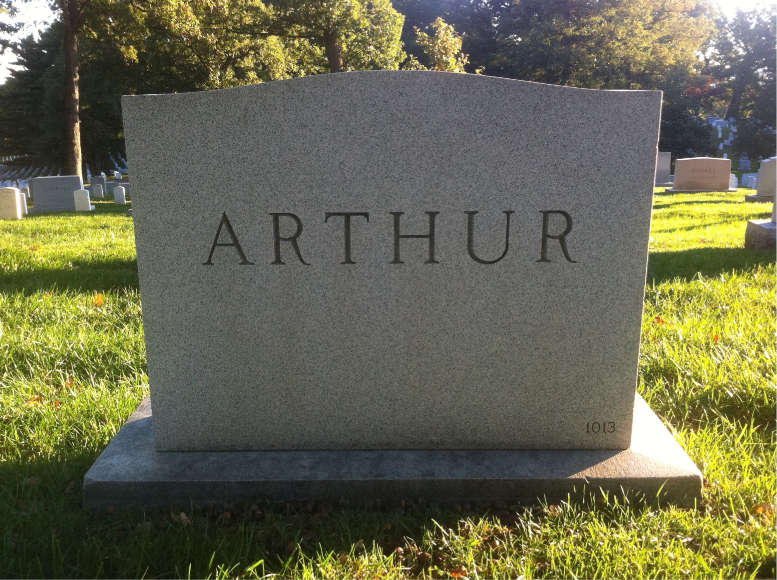 Back of headstone — Sarah Arthur