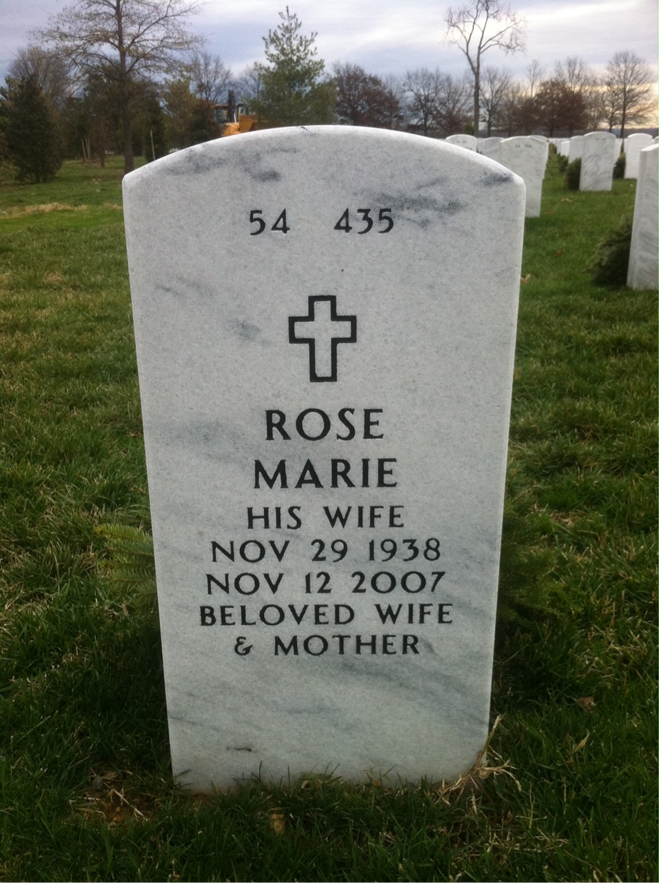 Back of headstone — William Dougherty