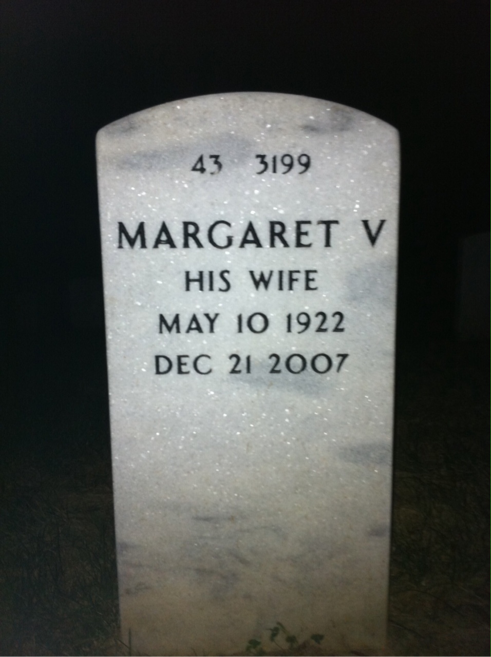 Back of headstone — Richard Burnett
