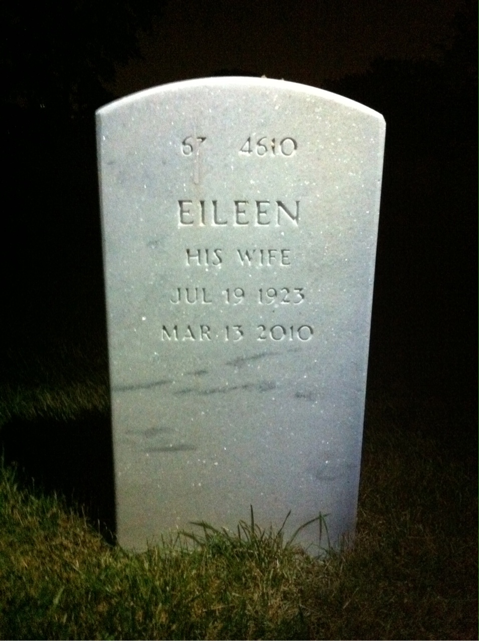 Back of headstone — Eugene Moss