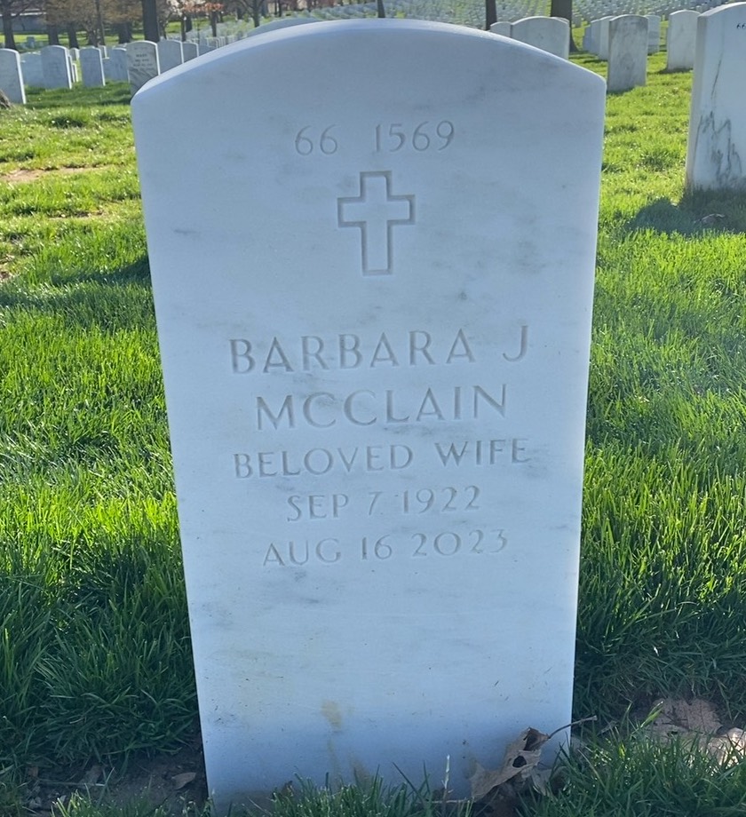 Back of headstone — Wallis Mcclain
