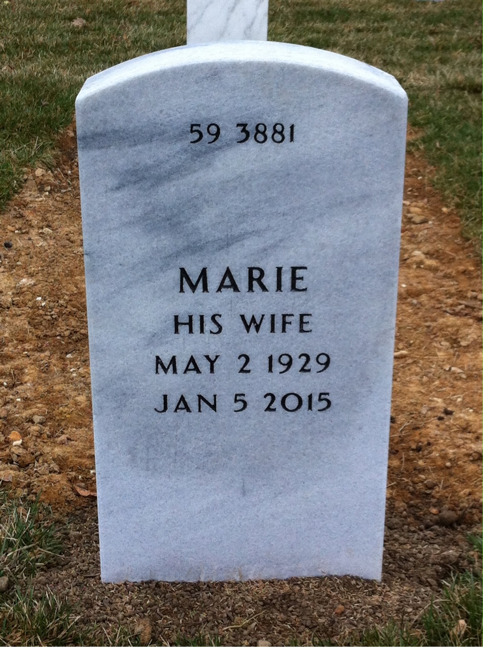 Back of headstone — Richard Morris