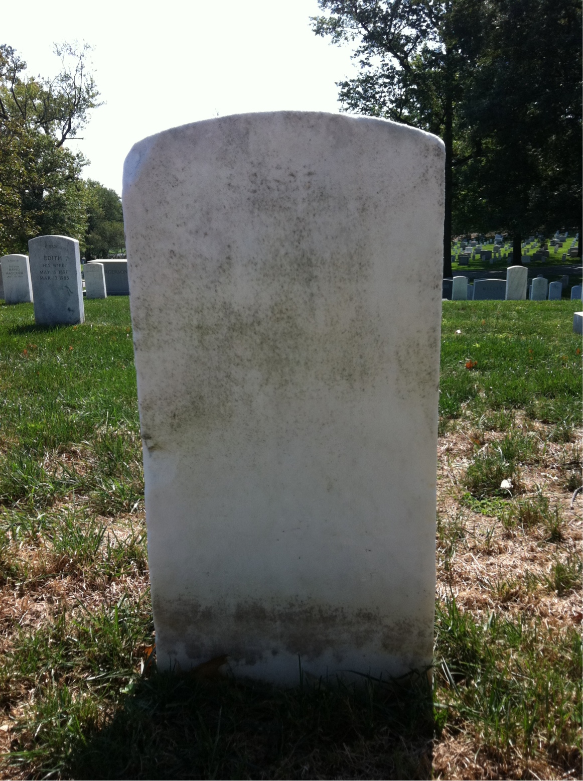 Back of headstone — Paul Amspaugh