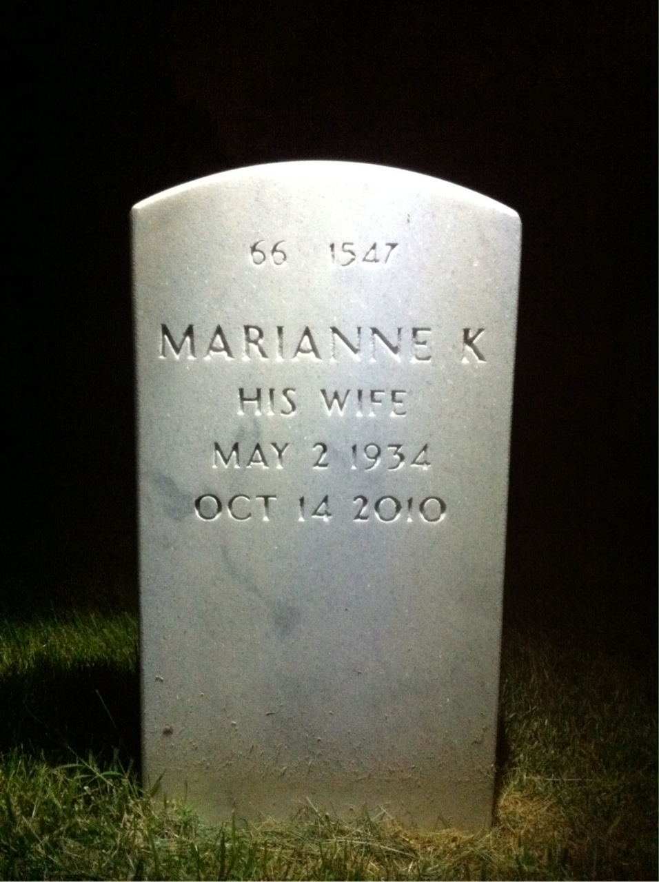 Back of headstone — Thomas John Driscoll
