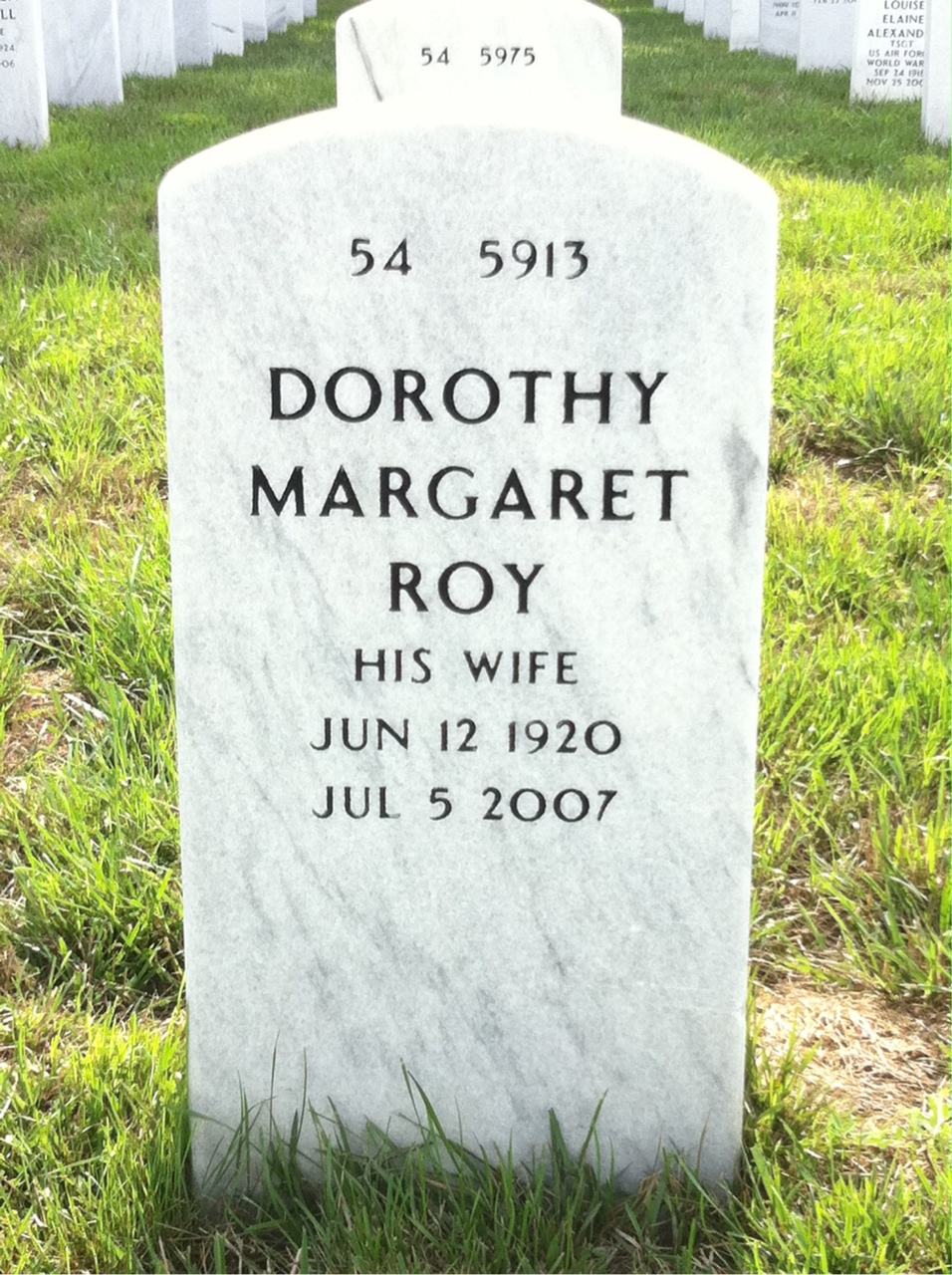 Back of headstone — Robert Martin
