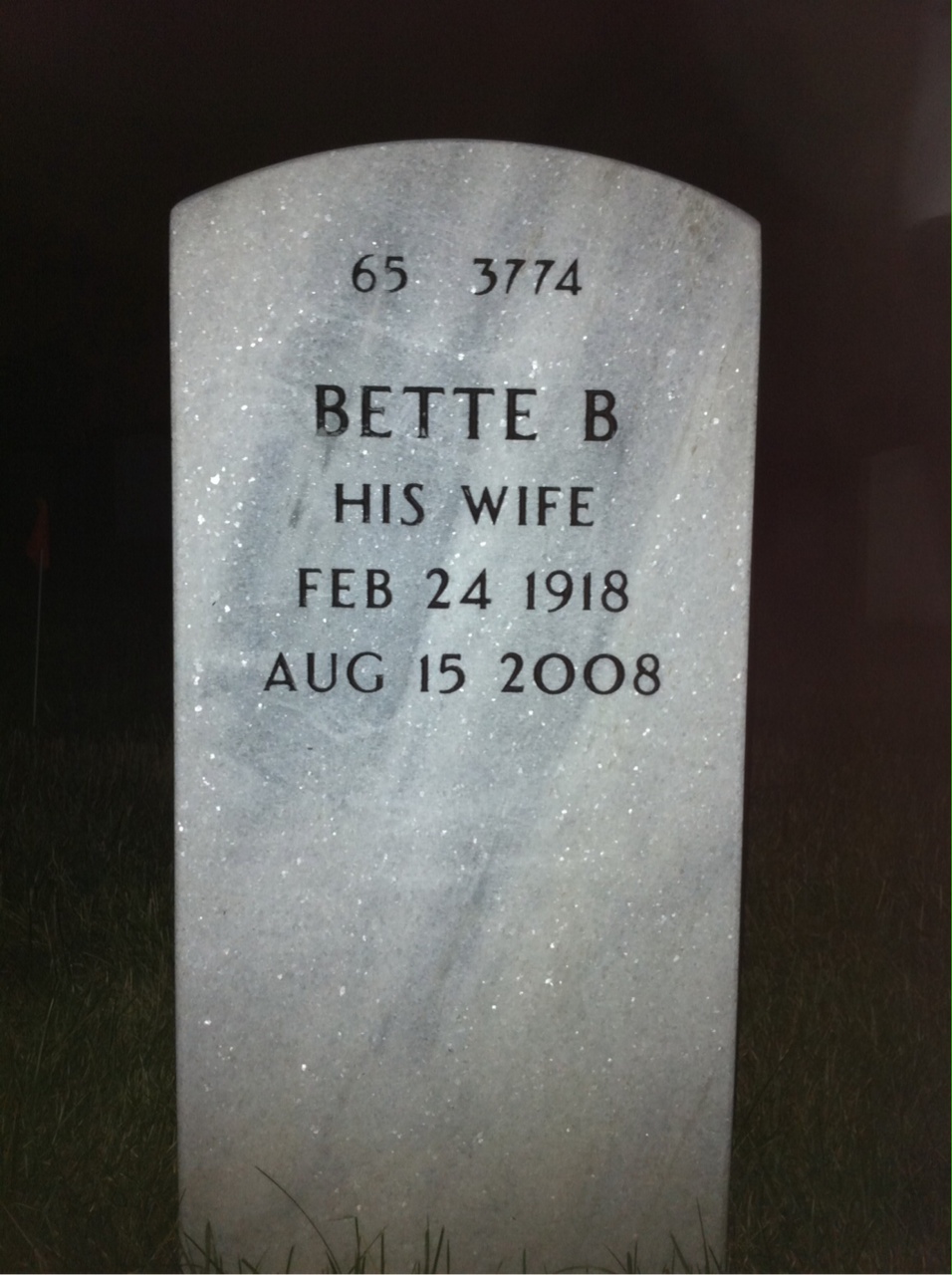 Back of headstone — Walter Whittier