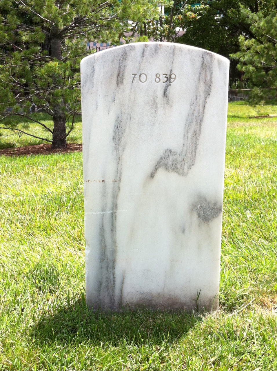 Back of headstone — James Adelman