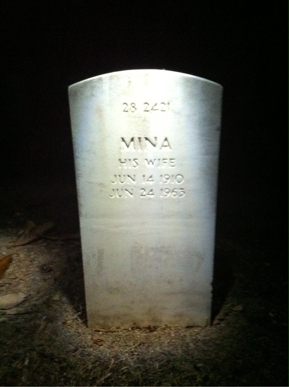 Back of headstone — James Crockett