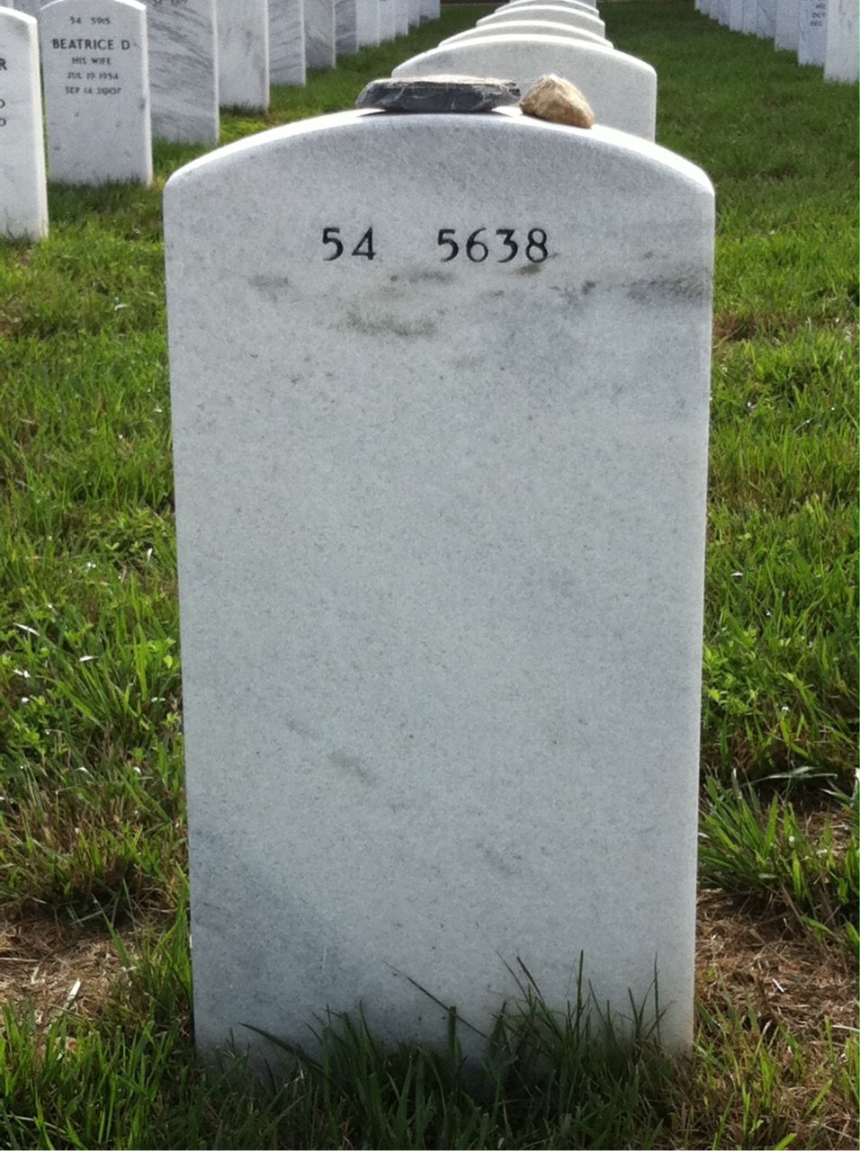 Back of headstone — James Gray