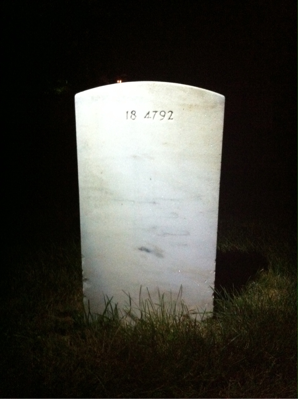 Back of headstone — John Moffett