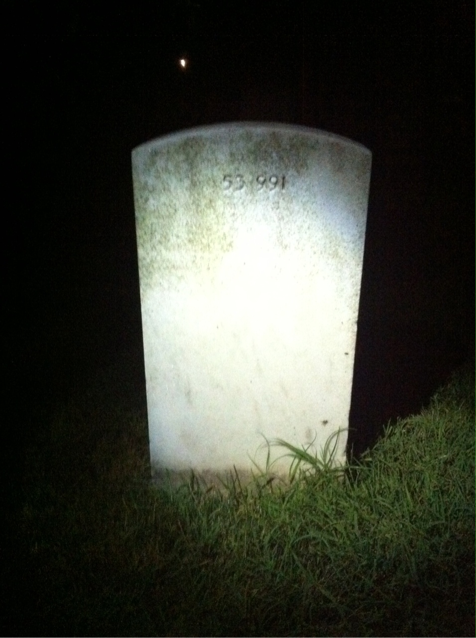 Back of headstone — Morris Moore