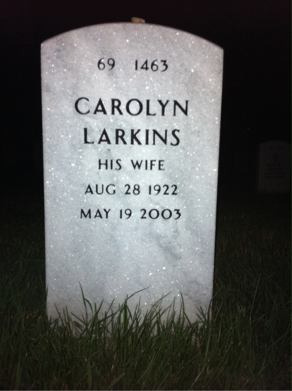 Back of headstone — Waitus Hardin