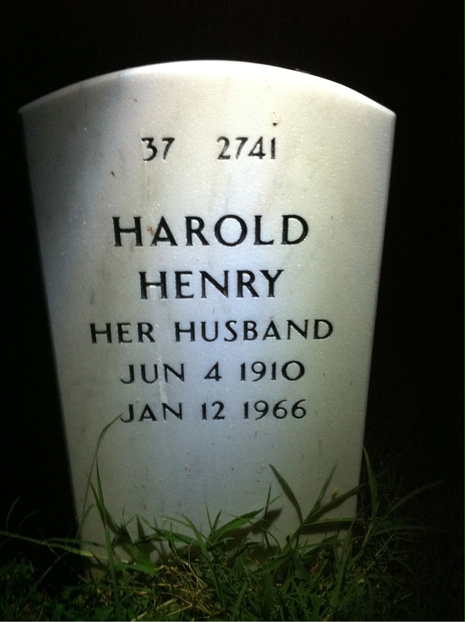 Back of headstone — Hildred Green
