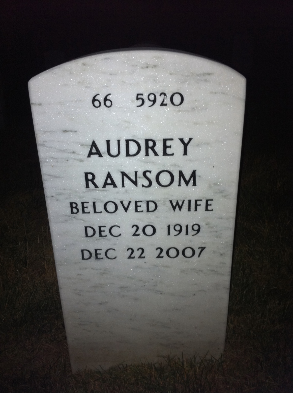 Back of headstone — Johnnie Dyer