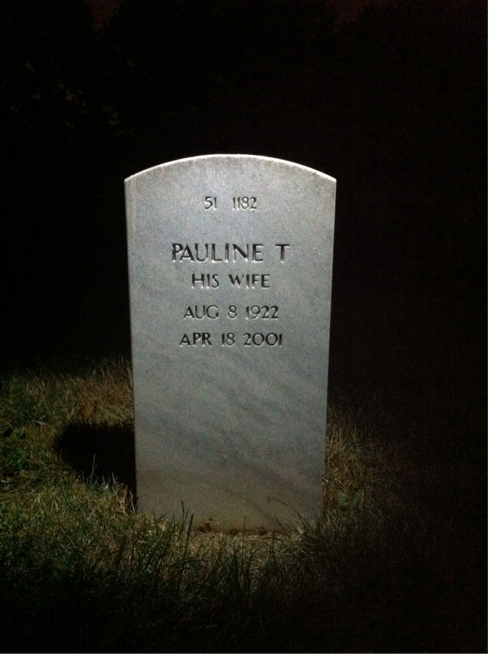 Back of headstone — Edward L Patterson