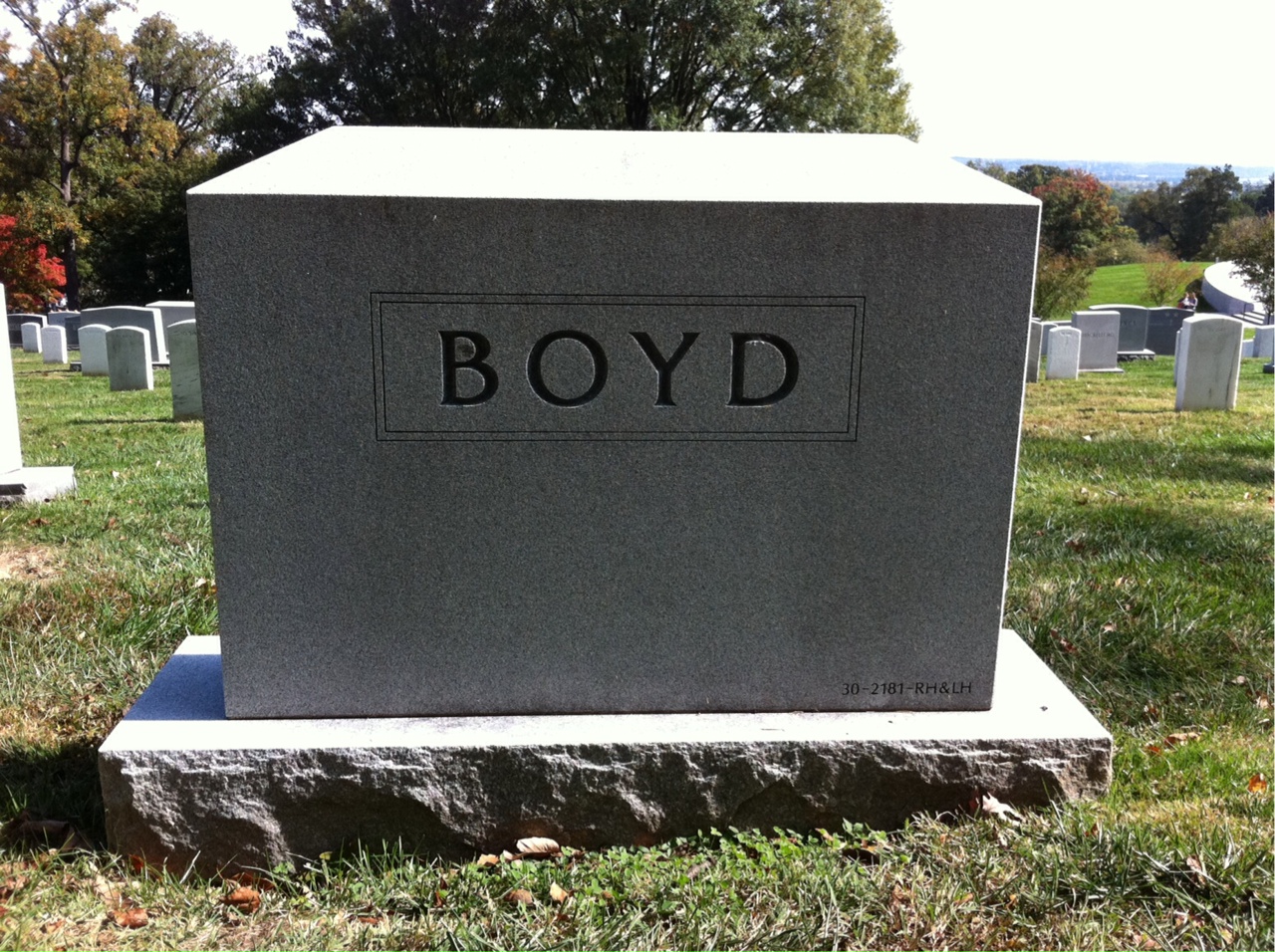Back of headstone — Eda Boyd