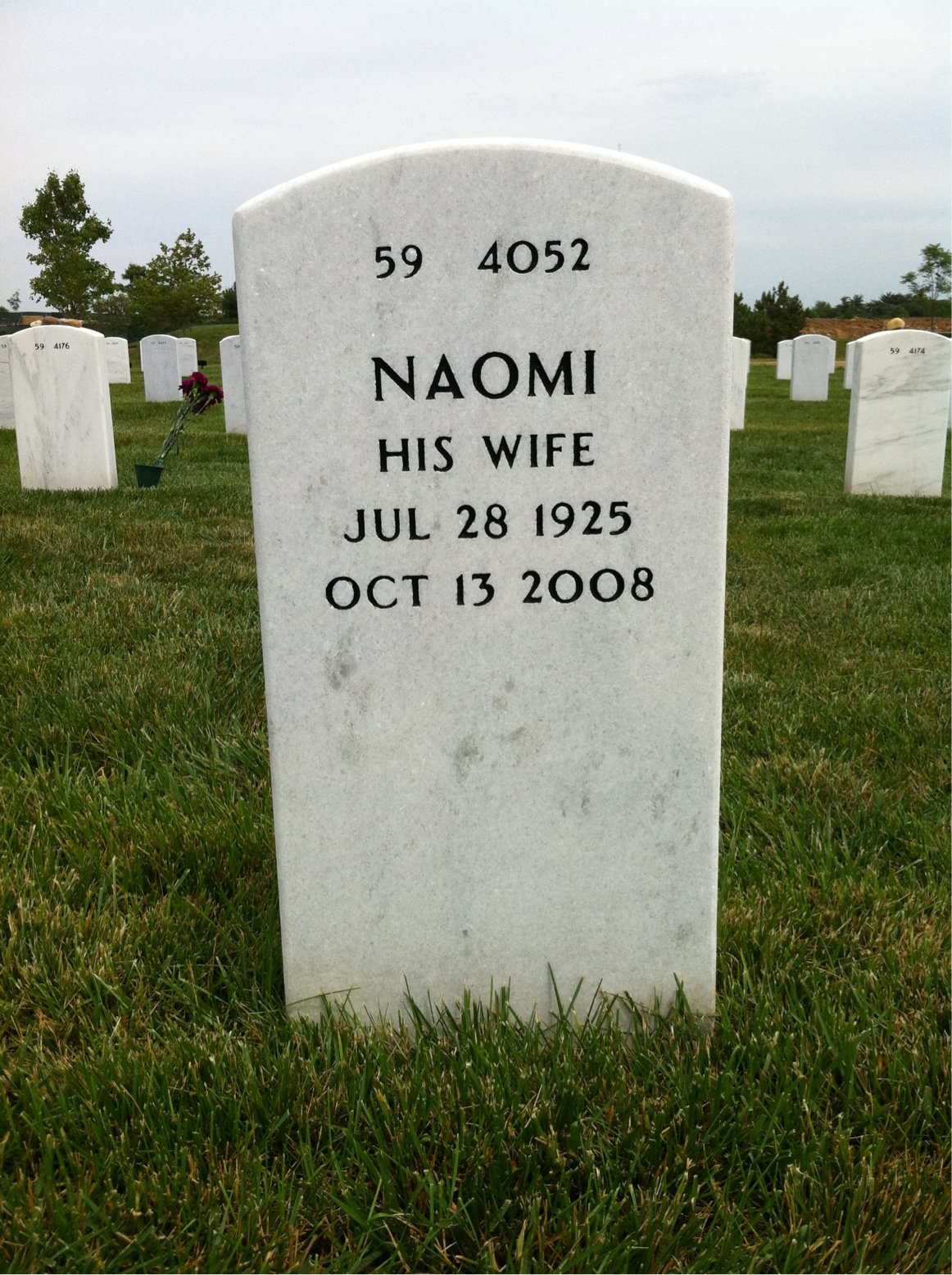 Back of headstone — Jerome Donson