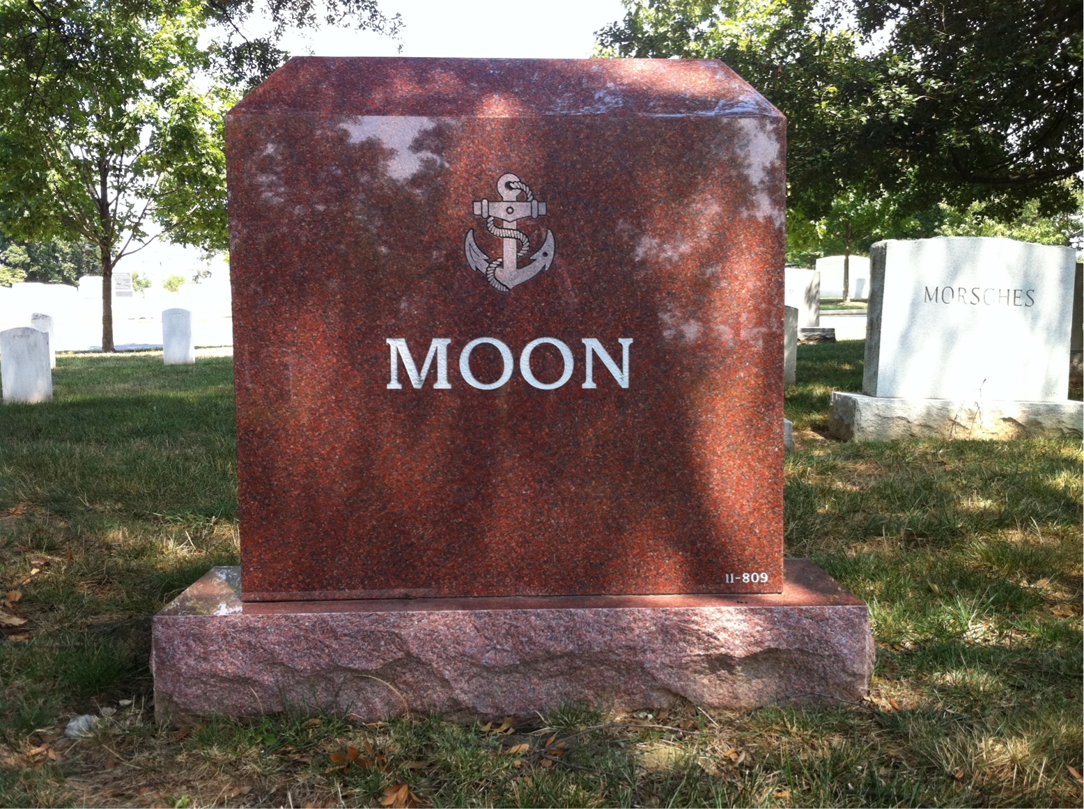 Back of headstone — Don Moon