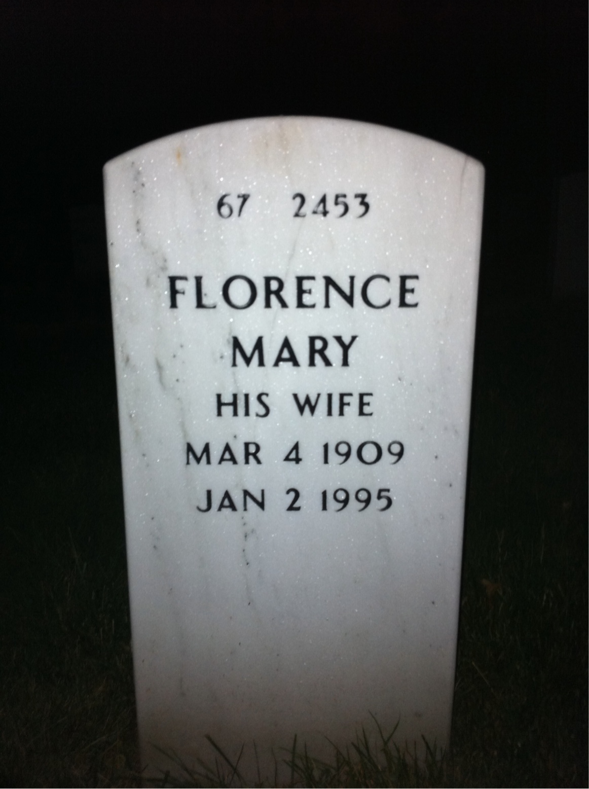 Back of headstone — George Bell