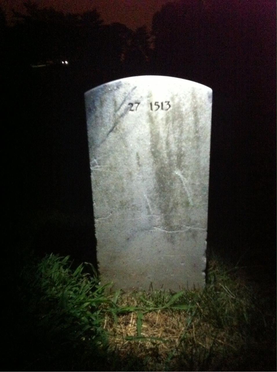 Back of headstone — Martha Cox