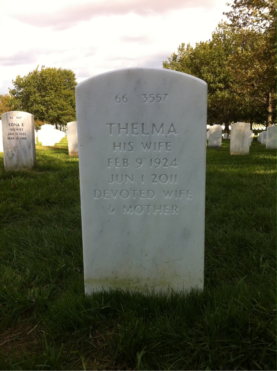 Back of headstone — Herbert Tucker