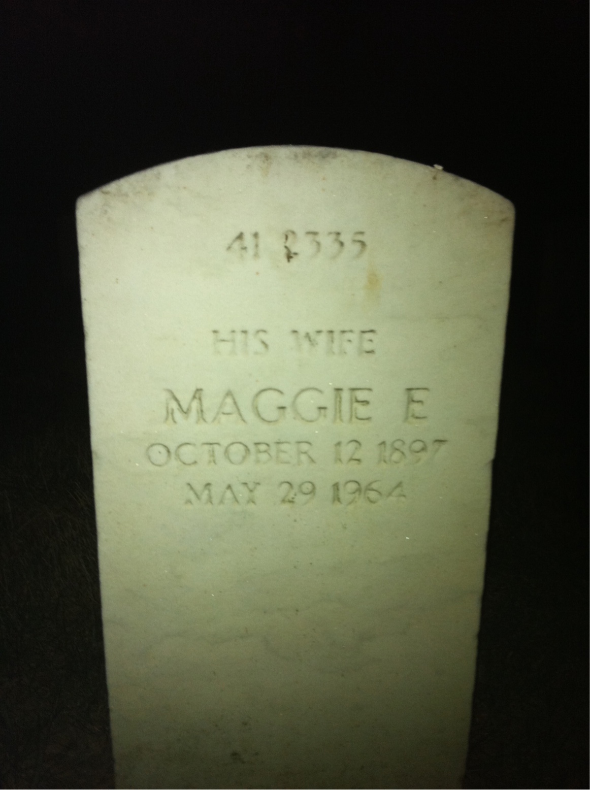 Back of headstone — Simmie Miller