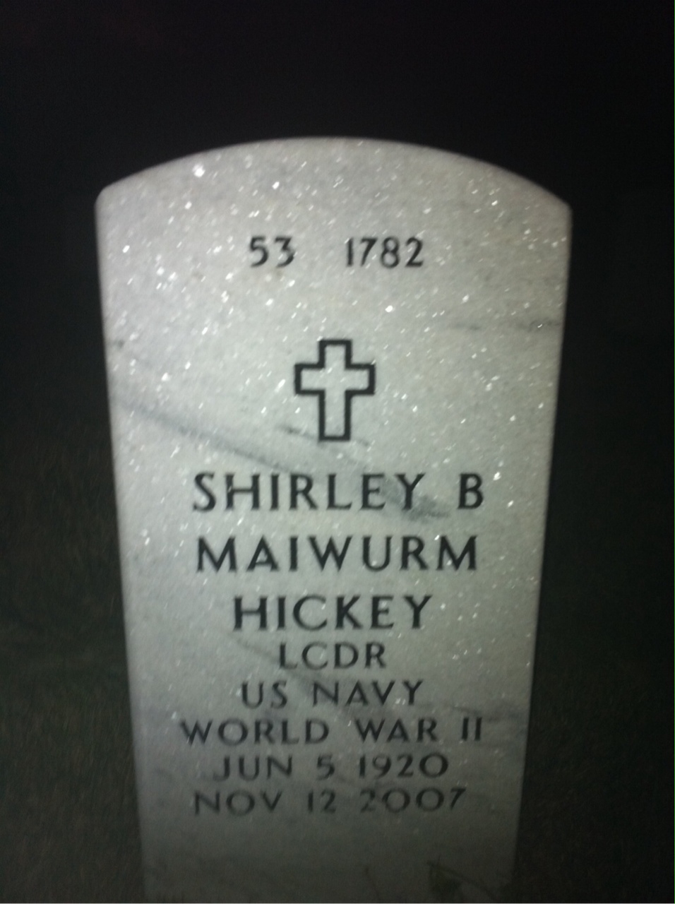 Back of headstone — Frederick Maiwurm