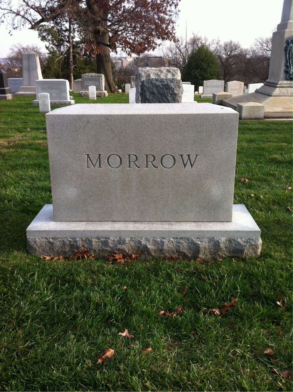 Back of headstone — Frank Morrow