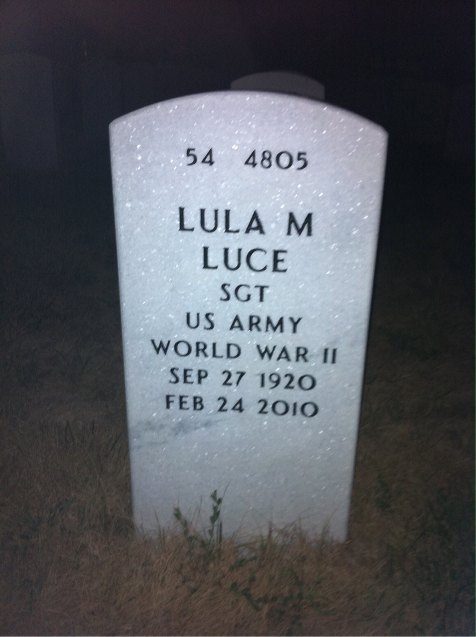 Back of headstone — Richard Luce