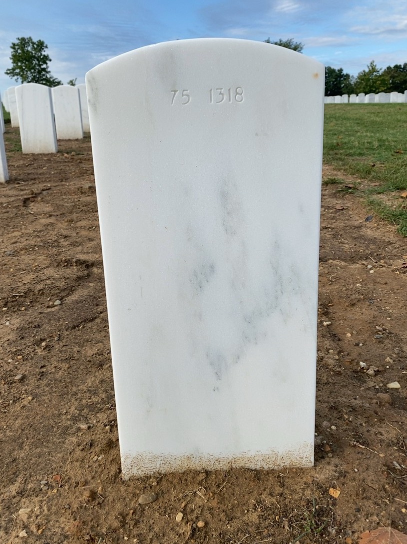 Back of headstone — William Eugene Urvan