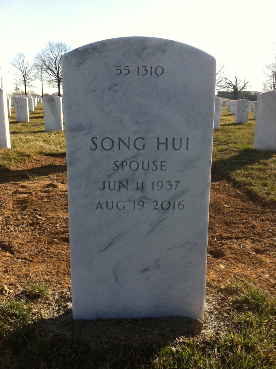 Back of headstone — Charles Cunningham
