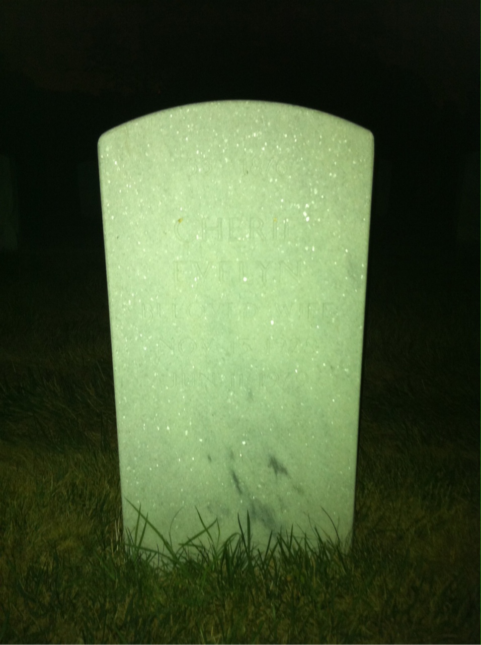 Back of headstone — Lloyd Heiberg