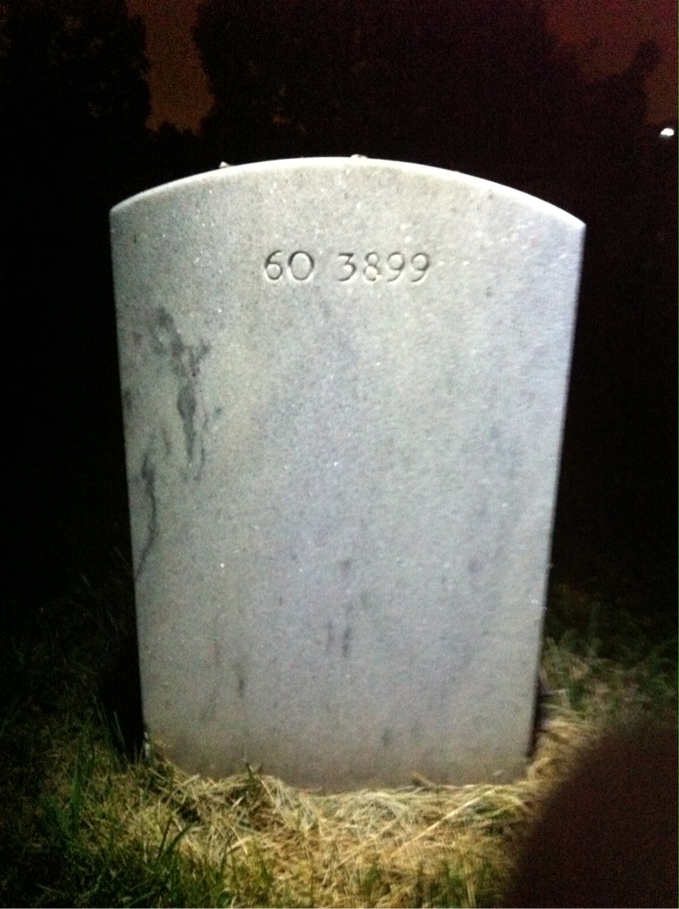 Back of headstone — Kenneth Akers
