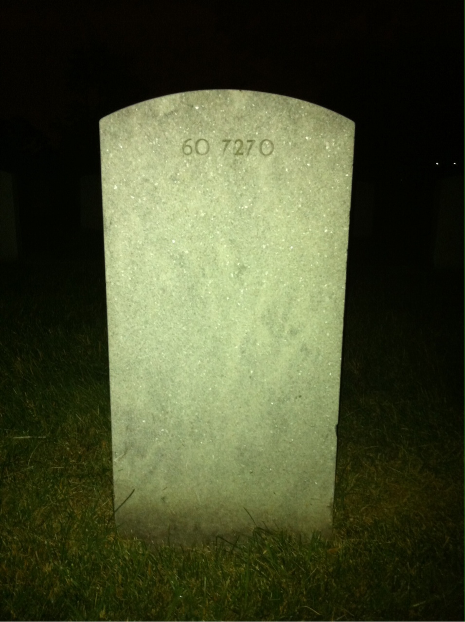 Back of headstone — John Mosby